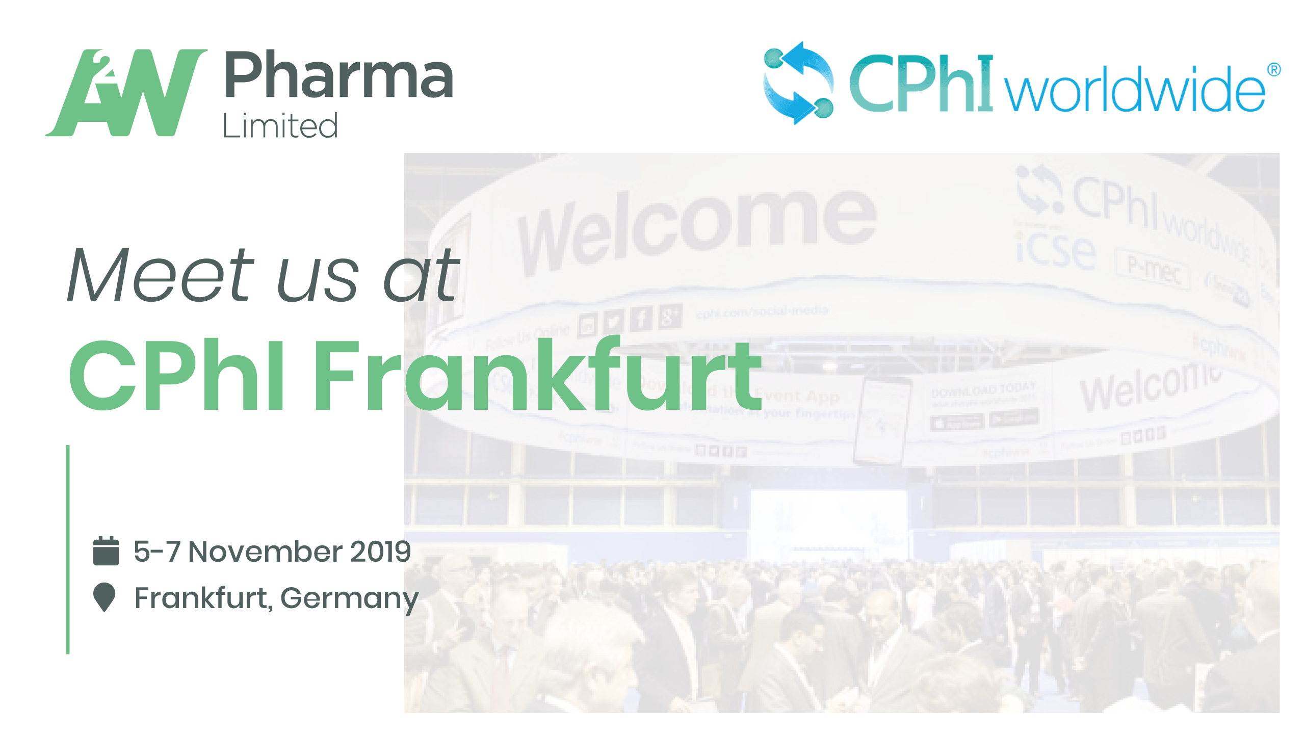 CPHI Worlwide 2019 in Frankfurt Germany, 5 – 7 November 2019